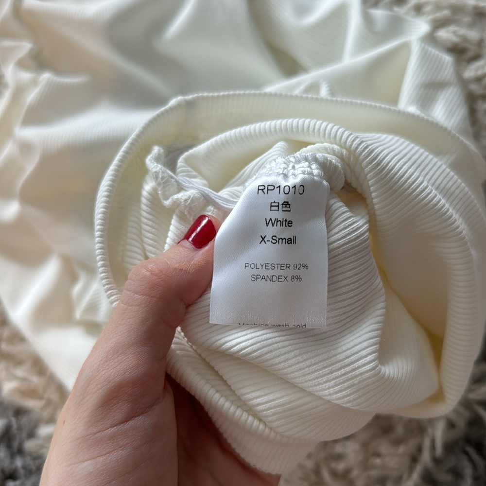 White Ribbed Bodycon Dress - Picture 4 of 4